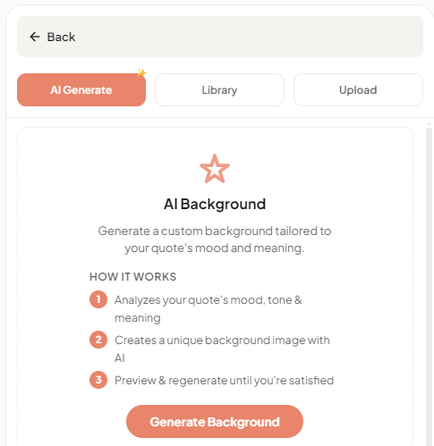 generate a background using ai when creating a quote image in sparkposter