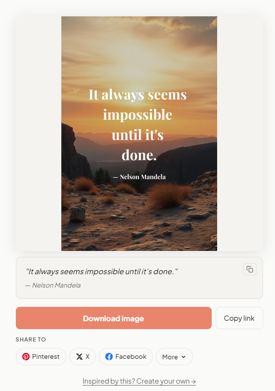 final quote image ready to export and share on instagram and pinterest
